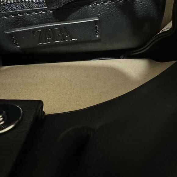 Zara Womens Crossbody Bag Black Mini Tote Minimalist bag Messenger handles bag - Picture 8 of 11